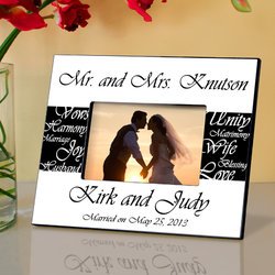 Personalized Mr. and Mrs. Wedding Frame - B&W
