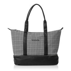 Personalized Name Glen Plaid Luggage Tote