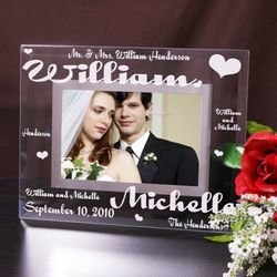 Personalized Names Glass Wedding Frame