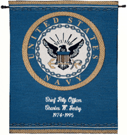 Personalized Navy Wall Hanging - Heroes Collection