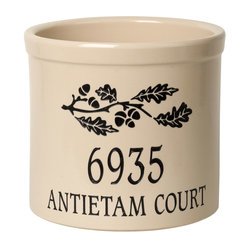 Personalized Oak Branch Address Crock