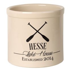 Personalized Oars Lake House Established 2 Gallon Stoneware Crock