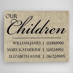 Personalized Our Children Canvas Sign