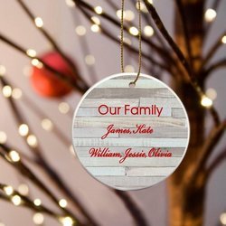 Personalized Our Family Ceramic Ornament