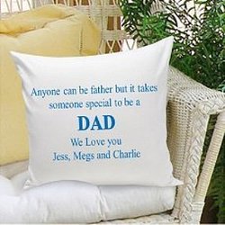 Personalized Pillow - Anyone Can Be a Father Blue