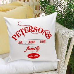 Personalized Pillow - Family Live Laugh Love Red