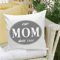 Personalized Pillow - Our Mom Grey