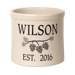 Personalized Pine Bough Crock