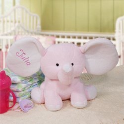 Personalized Pink Plush Elephant