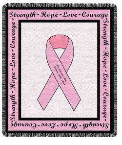 Personalized Pink Ribbon Throw