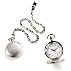 Personalized Pocket Watch - Brushed Silver