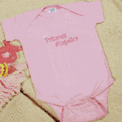 Personalized Princess Embroidered Baby Romper