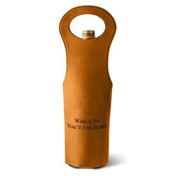 Personalized Rawhide Leatherette Wine Tote