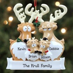 Personalized Reindeer Family Christmas Ornament