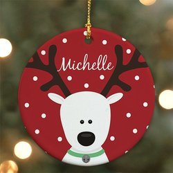 Personalized Reindeer Kids Christmas Ornament