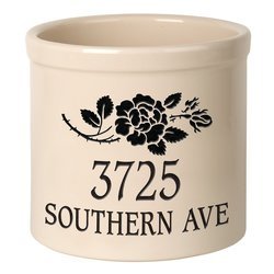 Personalized Rose Stem 2 Gallon Stoneware Crock