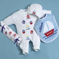 Personalized Sail-A-Way Layette Baby Clothing Set