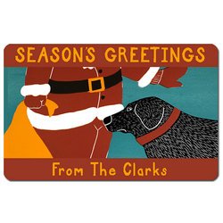 Personalized Santa Seasons Greetings Door Mat