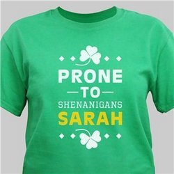 Personalized Shenanigans Green Irish T-Shirt