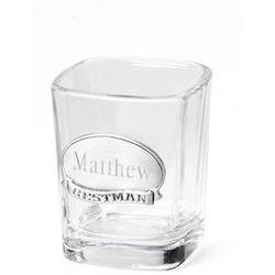 Personalized Shot Glass with Pewter Emblem