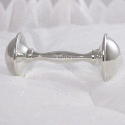 Personalized Silver Baby Rattle