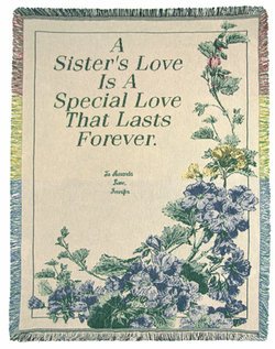 Personalized Sister Throw - Blue Floral