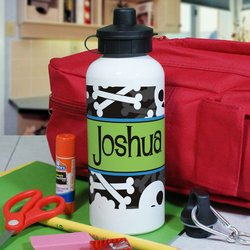 Personalized Skull and Crossbones Water Bottle