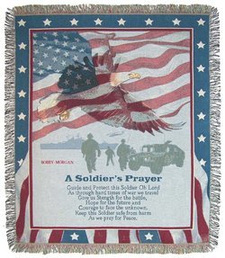 Personalized Soldiers Prayer Tapestry Throw