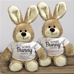 Personalized Somebunny Loves 12-Inch Stuffed Bunny