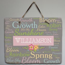 Personalized Spring Slate Plaque