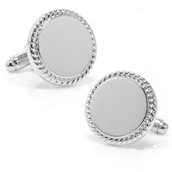 Personalized Stainless Steel Round Engravable Cufflinks