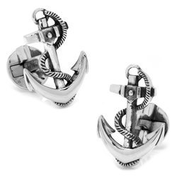Personalized Sterling Boat Anchor Cufflinks