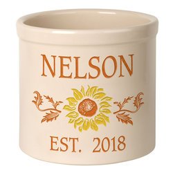 Personalized Sunflower Established 2 Gallon Stoneware Crock