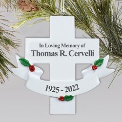 Personalized Sympathy Cross Ornament