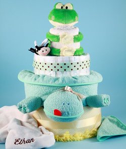 Personalized The Friendly Frog Deluxe Diaper Cake