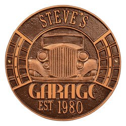 Personalized Vintage Car Garage Plaque - Two Line