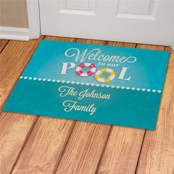 Personalized Welcome To Our Pool Doormat