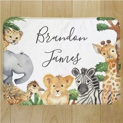 Personalized Wild Animals Baby Blanket