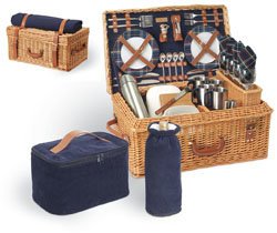 Picnic Time Windsor English Style Suitcase Basket Set