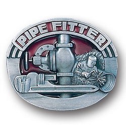 Pipe Fitter Enameled Belt Buckle