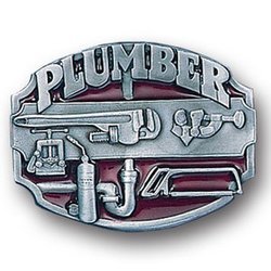 Plumber Enameled Belt Buckle