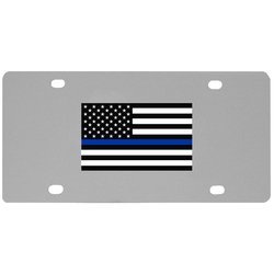 Police Thin Blue Line License Plate Wall Plaque