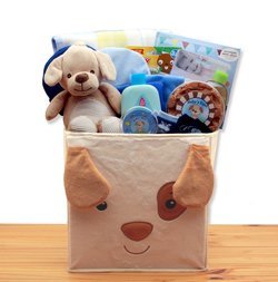 Puppy Tails New Baby Gift Basket