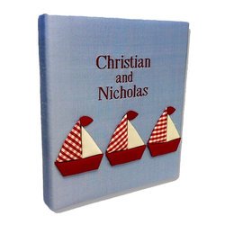 Red and White Sailboats Personalized Baby Memory Book