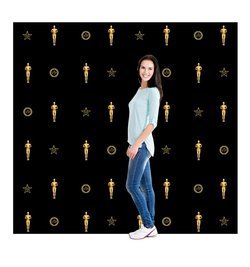Red Carpet Step and Repeat Backdrop DW Cardboard Cutout