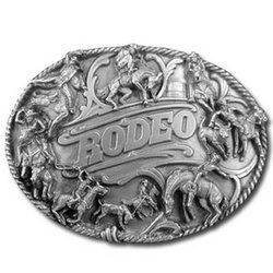 Rodeo Rope Border Antiqued Belt Buckle