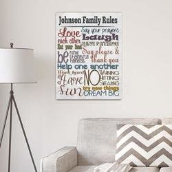 Rules of the House Personalized Canvas Print