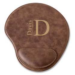Rustic Faux Leather Personalized Mouse Pad