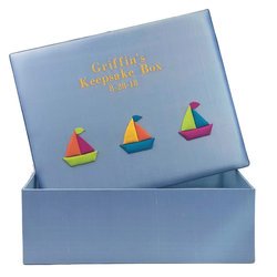 Sailboats Personalized Baby Keepsake Box - Large