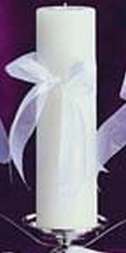 Satin & Organza Bow Collection Unity Candle with Organza Bow